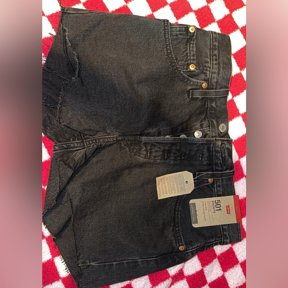 Levi black high rise shorts